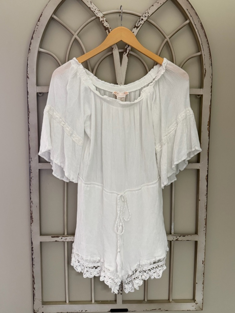 Flying Tomato White Textured Romper